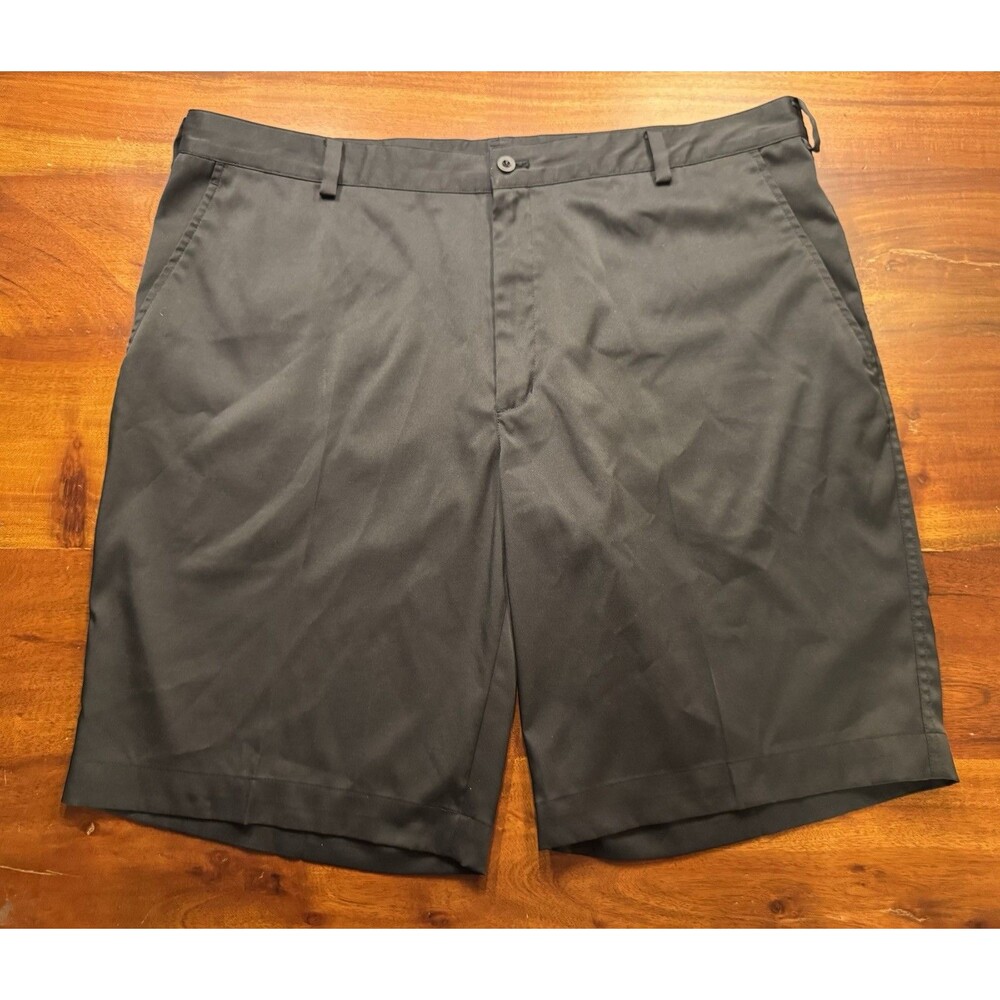 Nike Golf Fit Dry Shorts Mens 40 Black Flat Front Performance 11” Inseam Preppy